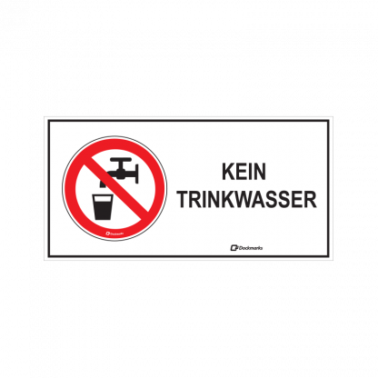 Tekst sticker - Geen drinkwater DE(Sticker)
